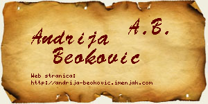 Andrija Beoković vizit kartica